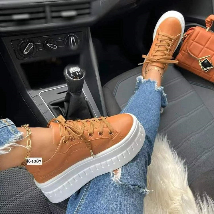Large Size Round Toe Platform Casual All-match Viscose Shoes