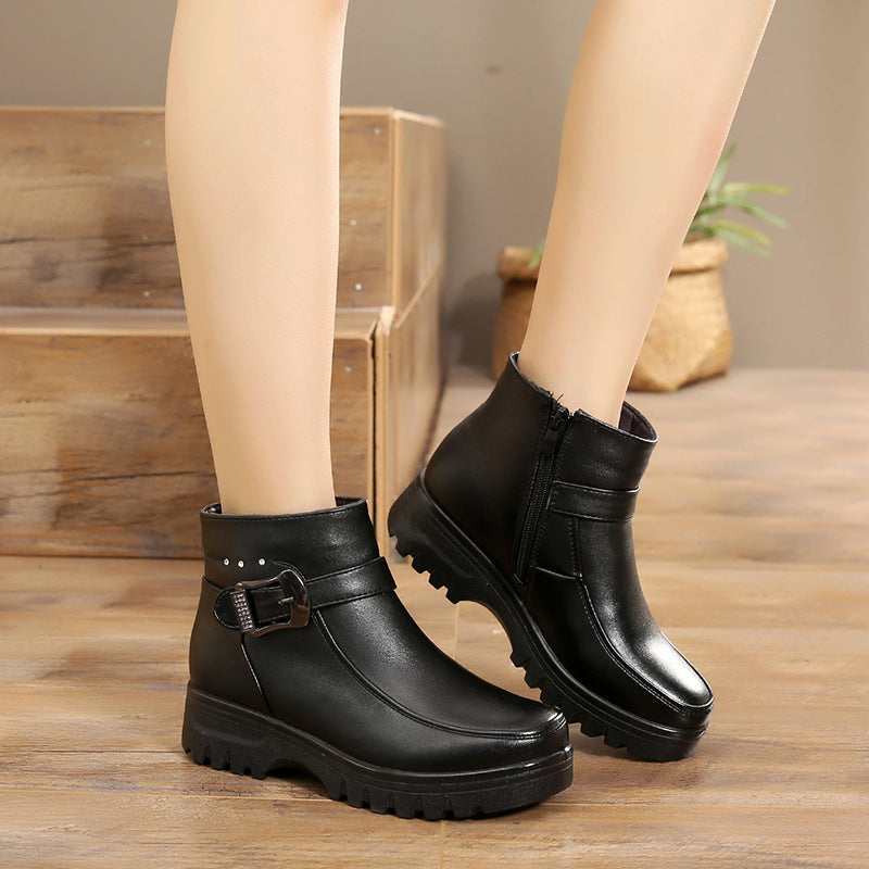 Comfortable Warm Elderly Grandma Flat Shoes