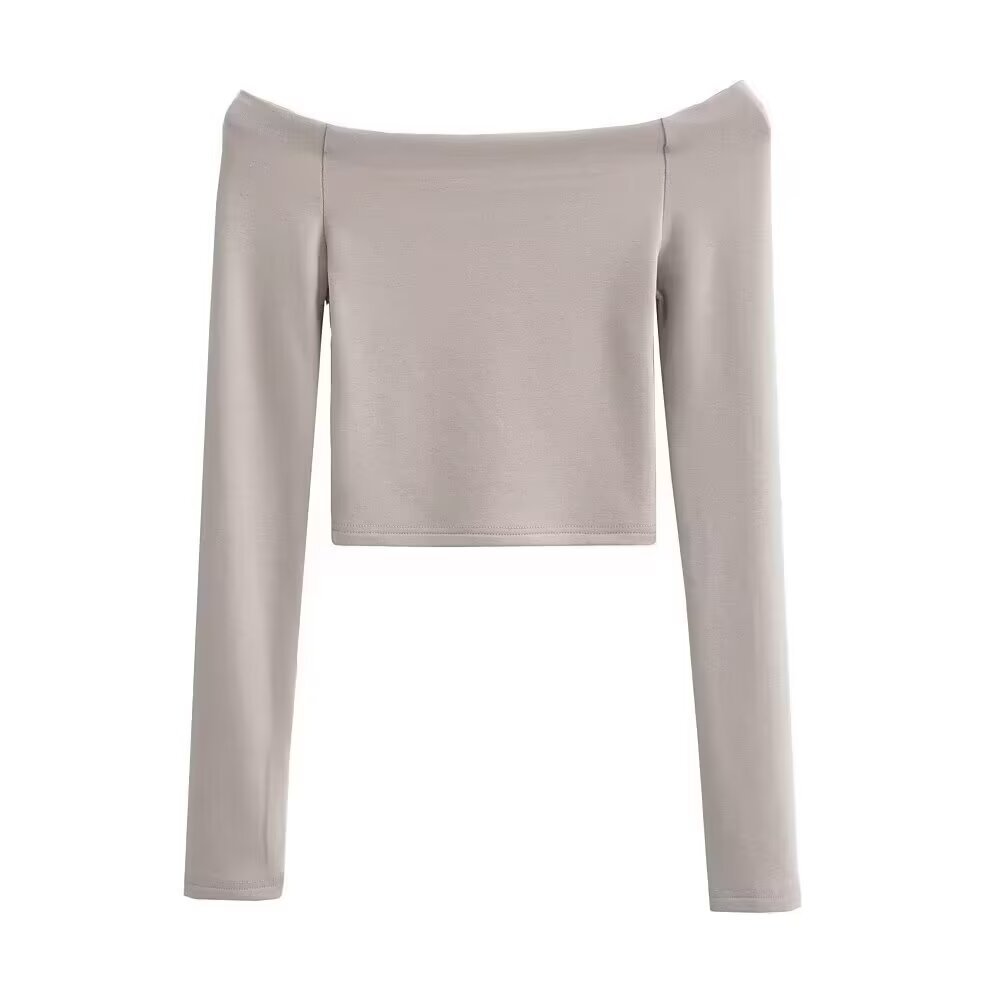 Womens Stylish Sexy Form-fitting Long-sleeve T-shirt