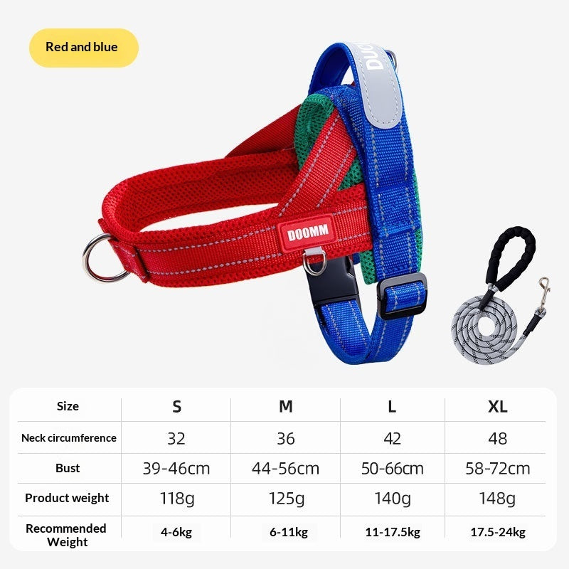 Fashionable Contrasting-Color Non-Constricting Spliced Pet Leash