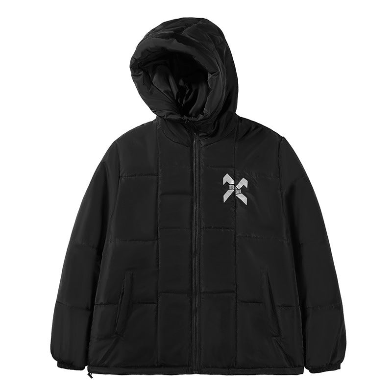 Male Loose Thickened Personality Trend Line Solid Color Cotton Jacket