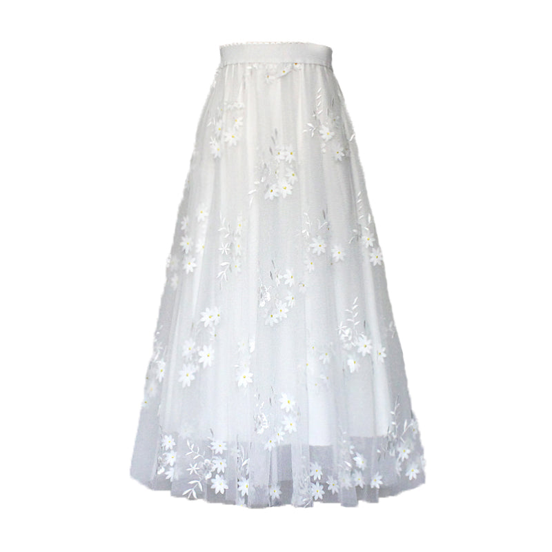 Fairy Three-dimensional Flower Embroidery Gauze Skirt