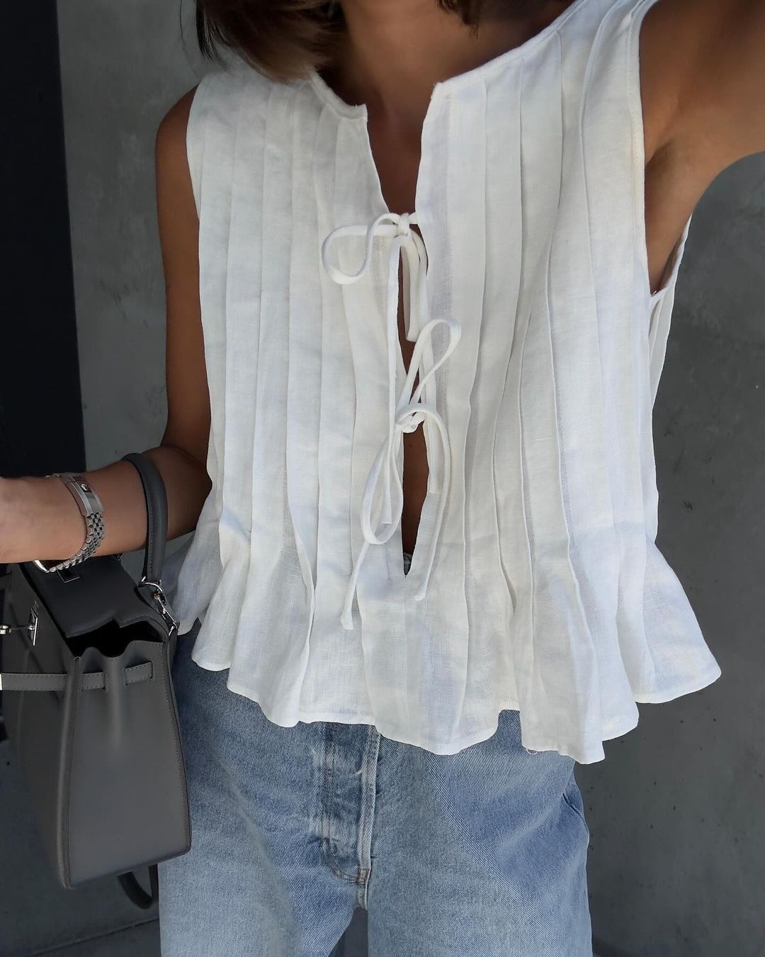 Breathable Cotton-Linen Sleeveless Bandage Womens Shirt Dress