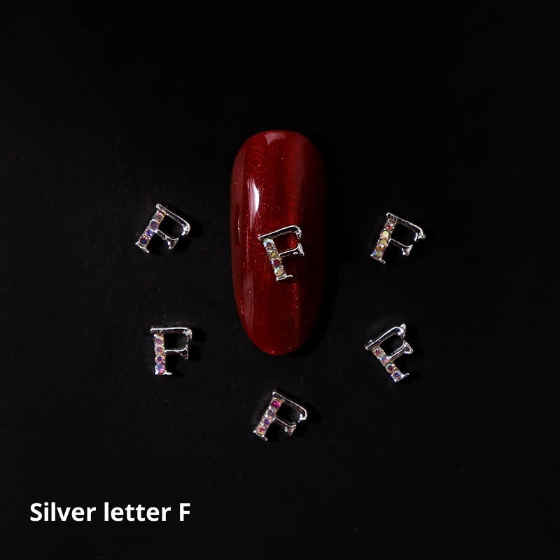 Nail Crystal LZ Personality 26 Letters Alloy Ornament
