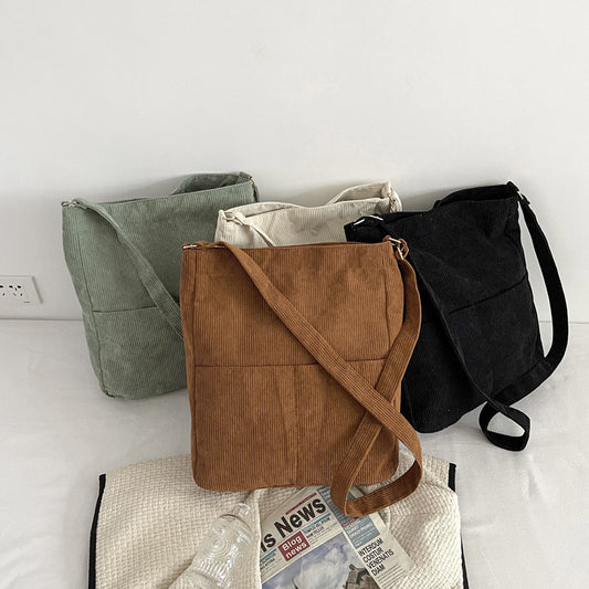 Winter New Women's Large Capacity Literary Canvas Bag