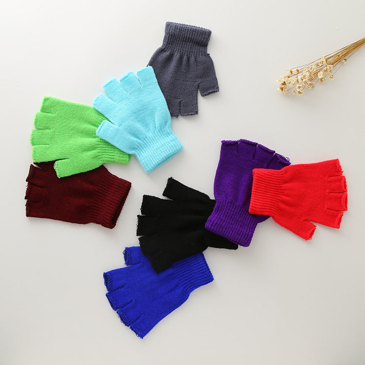 Solid Color Magic Gloves Warm Dew Finger Plush