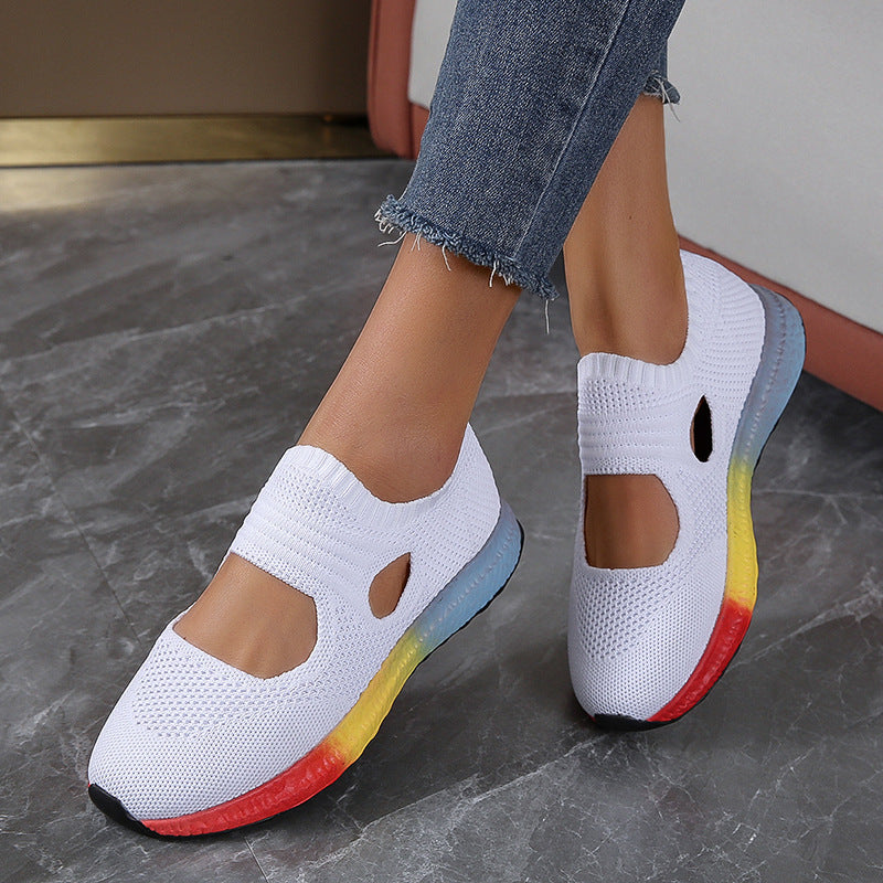 Women's Colorblock Fly Knit Casual Sneakers