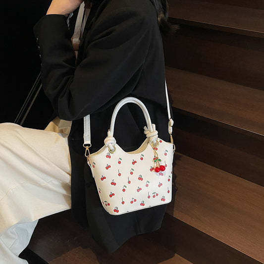 Cherry Print Commuter Crossbody Bag Shoulder Underarm