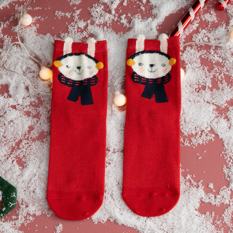 New Christmas Stockings European And American Women's Cotton Straight