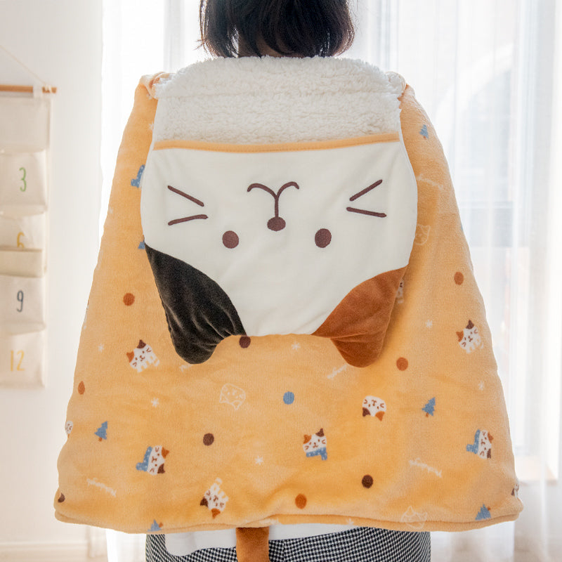 Japanese-style Cat Lazy Shawl Blanket Cloak Blanket Office Nap Female Dormitory Student Warm Cloak Blanket Winter