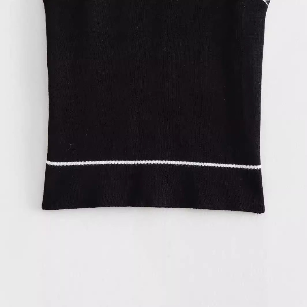 Halterneck-top i europæisk og amerikansk stil – Fashion Color Halter Kort ryg