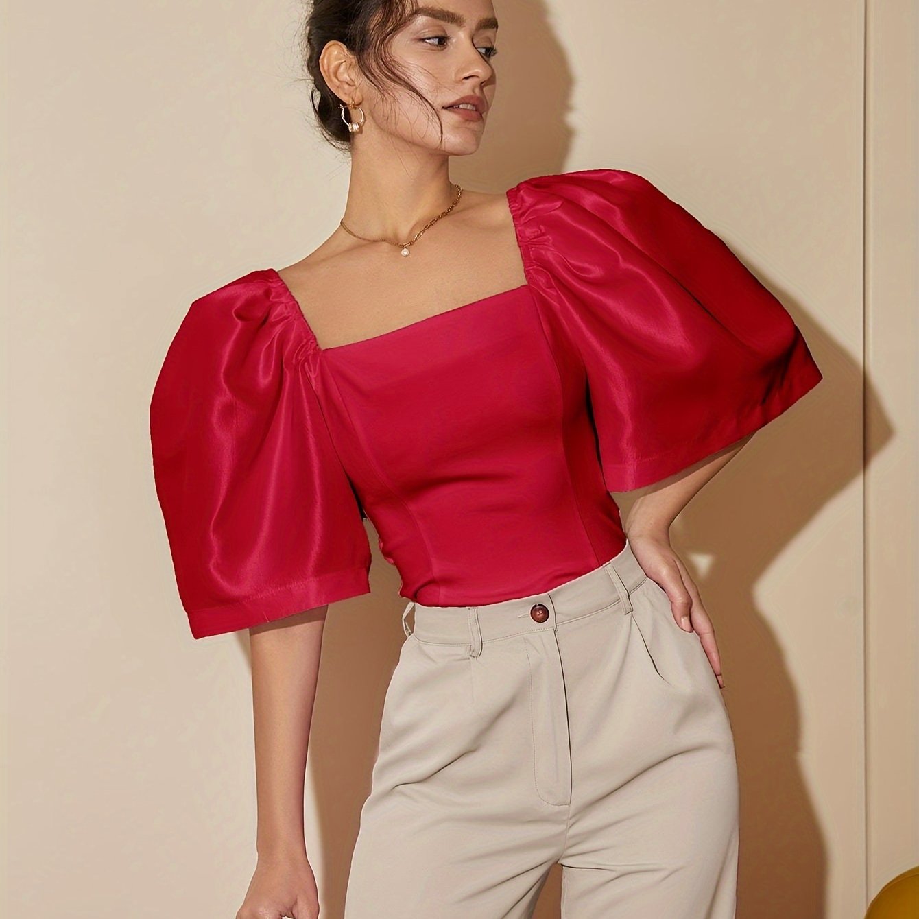 European And American Polyester Elegant Top
