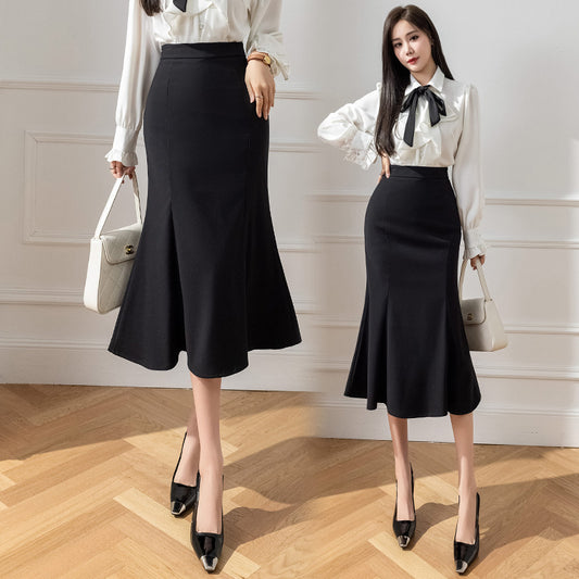 Mid-length Fishtail Skirt High Waist Temperament Hip High Waist