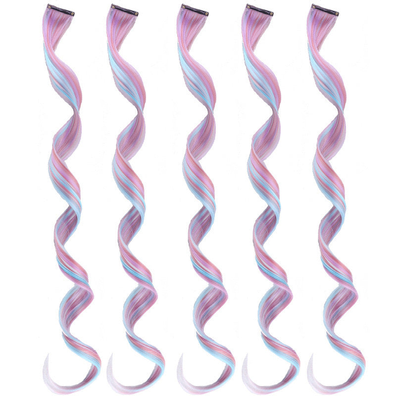 One-card Color Gradient Seamless Straight Curly Hair