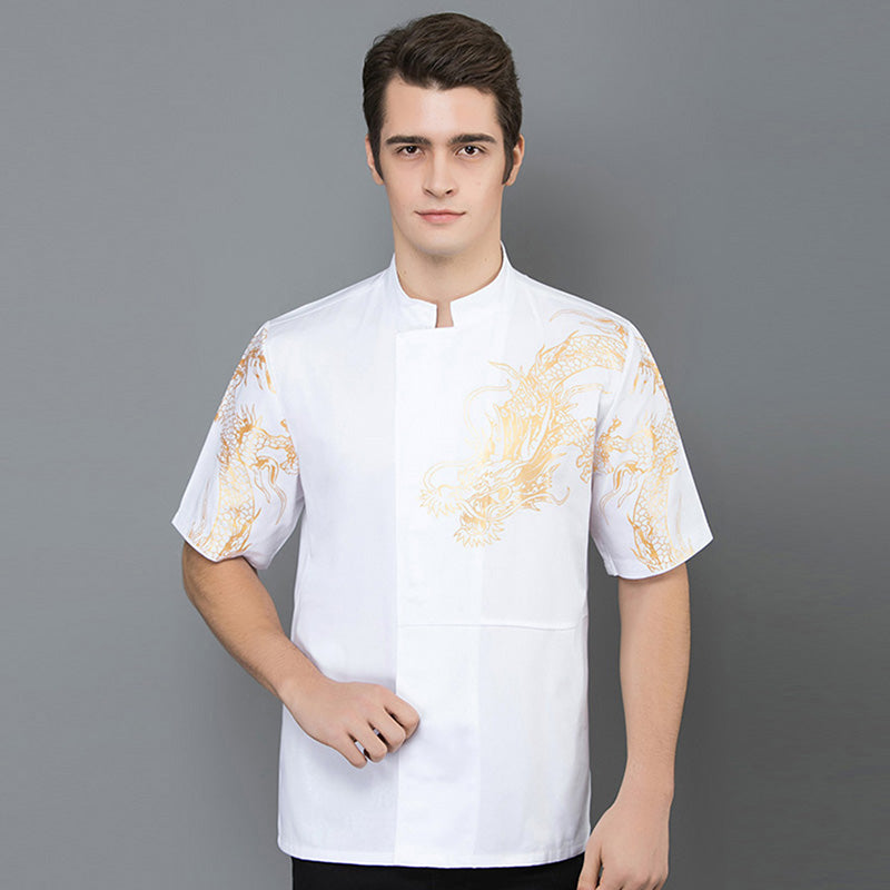 High-grade Chef Work Clothes Men's Dragon Robe Fashion