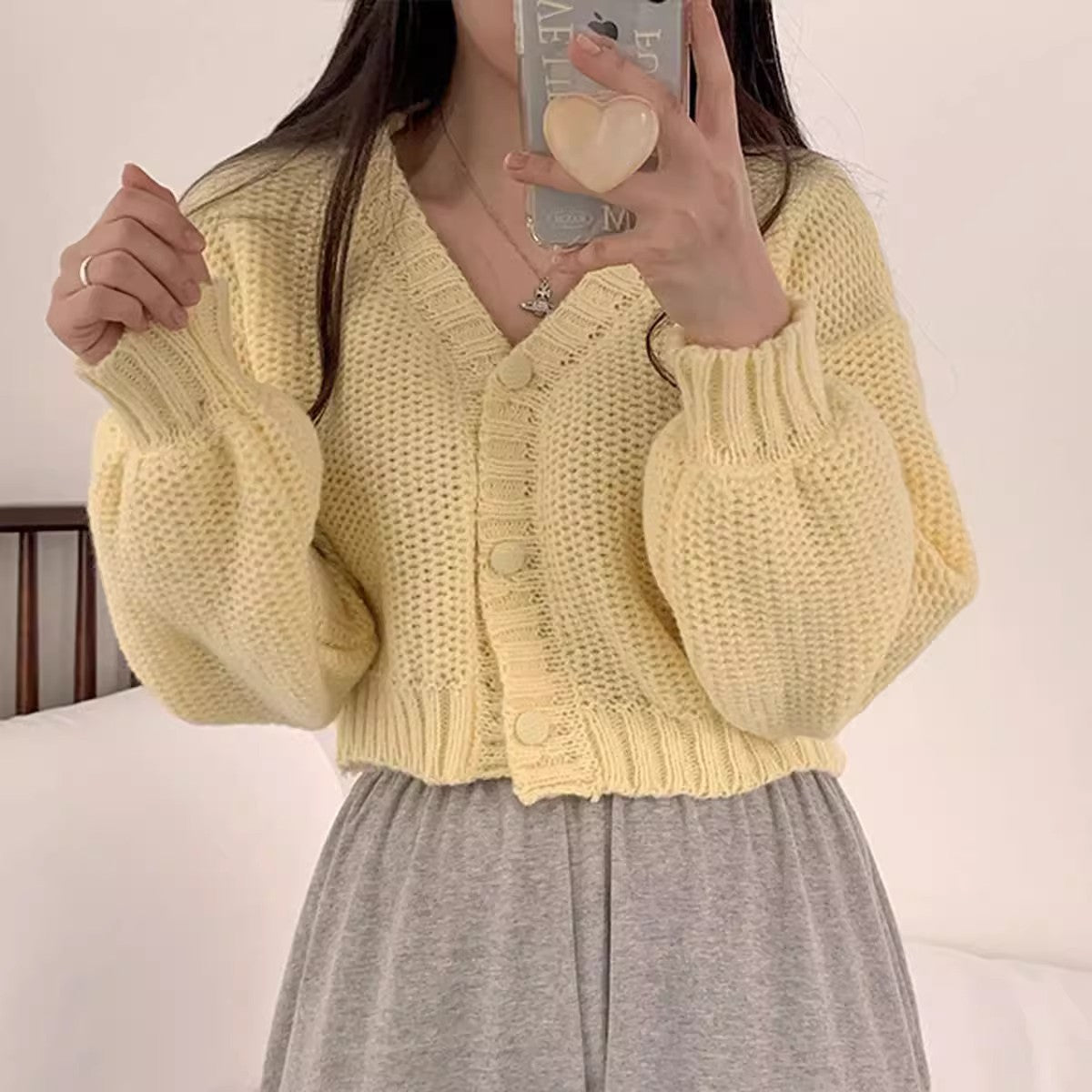Loose Slimming Single-breasted Cardigan Top Fashion Long Sleeve