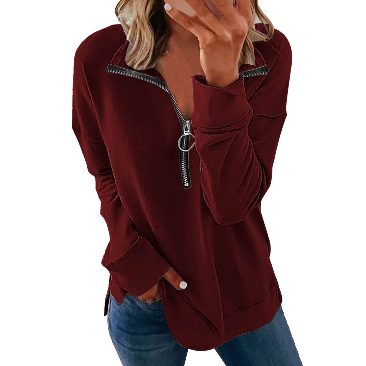 European And American Pullover Loose Long Sleeve Casual Slim Fit T-Shirt