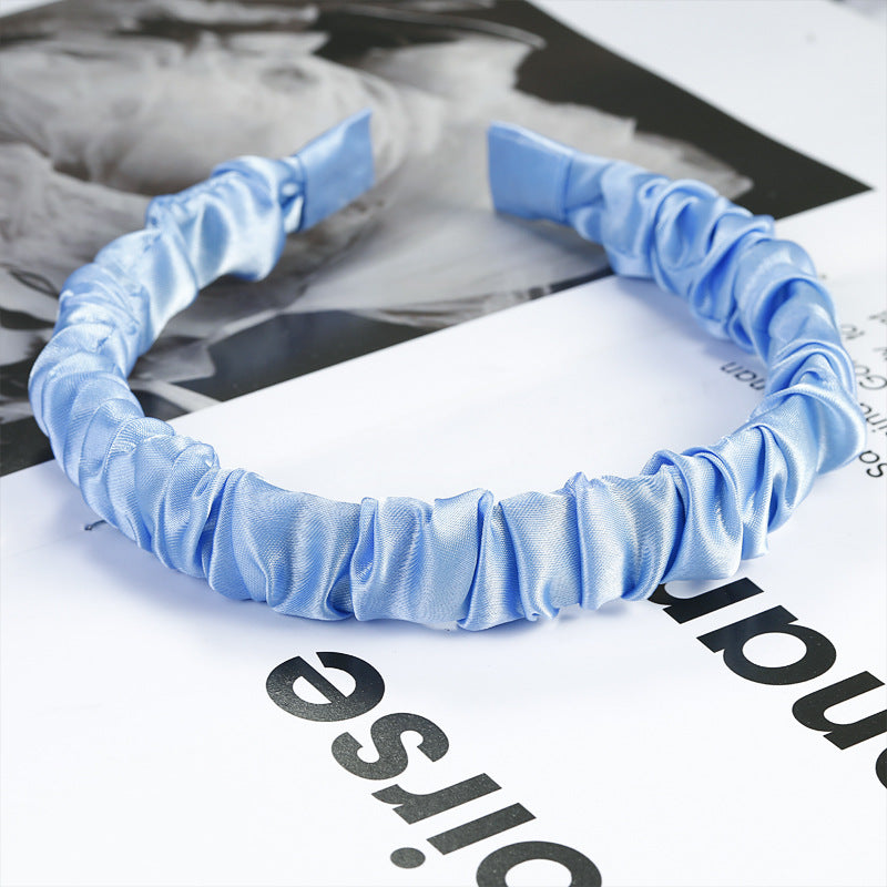 French Retro Fabric Pleated Headband Girls All-match