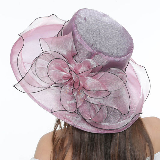 Vintage Blomster Mesh Solhat Organza Strand