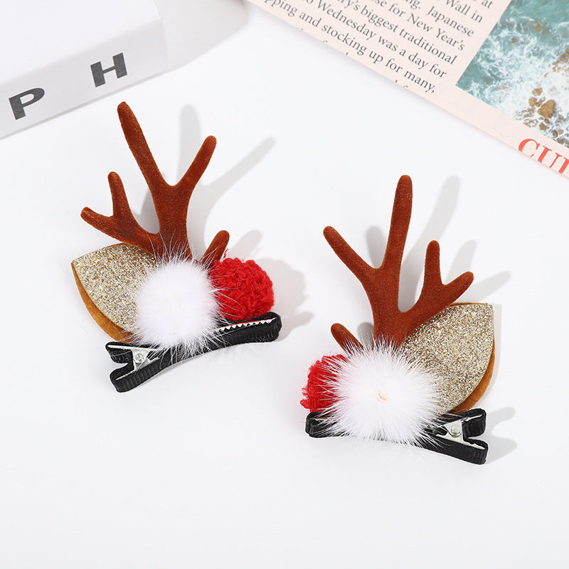 Christmas Antlers Hairpin Cartoon Cute Elk