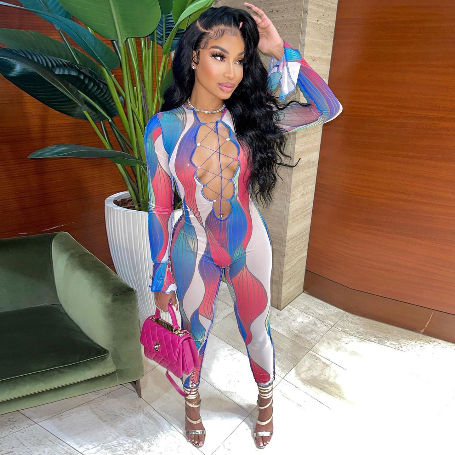 Women's Fashion Printed Jumpsuit