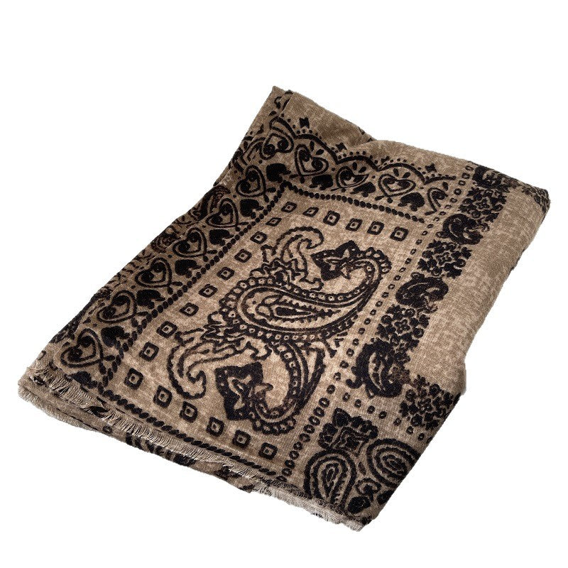Skin-friendly Flannel Scarf For Women, Versatile Cotton And Linen For Autumn And Winter