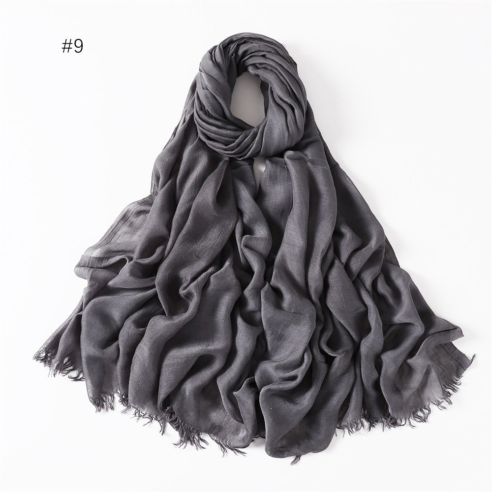 Women's Fashionable Thin Modal Monochrome Rayon Breathable Shawl Scarf