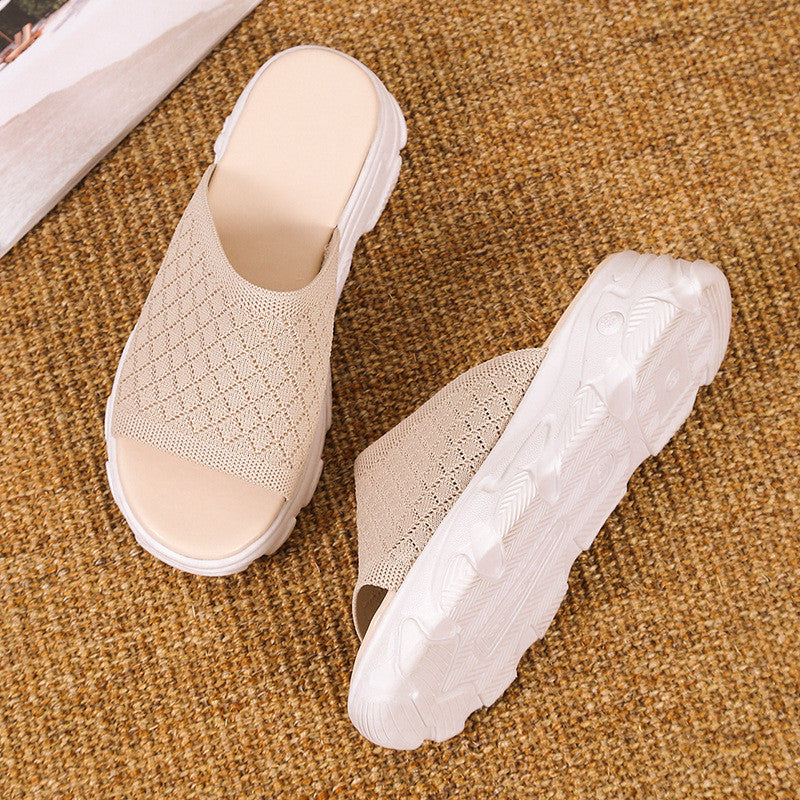 Women's Home Platform Low Heel Sandals And Slippers