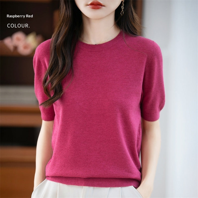 Women's Loose Casual Short-sleeved Minimalist Sweater