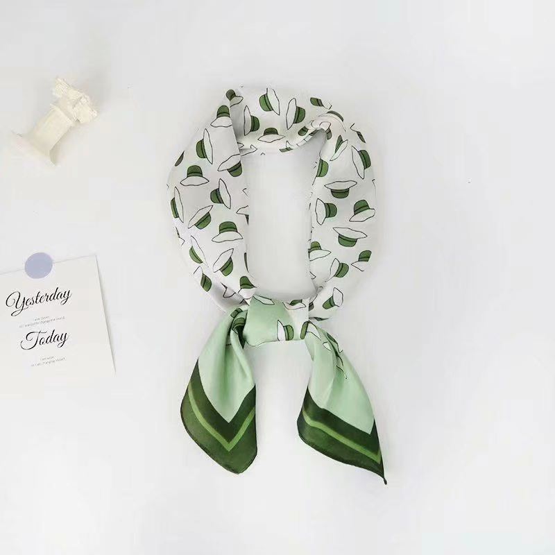 Four Seasons New Printing Decoration Ethnic Flowers Wild Tie Hair Small Square Scarf