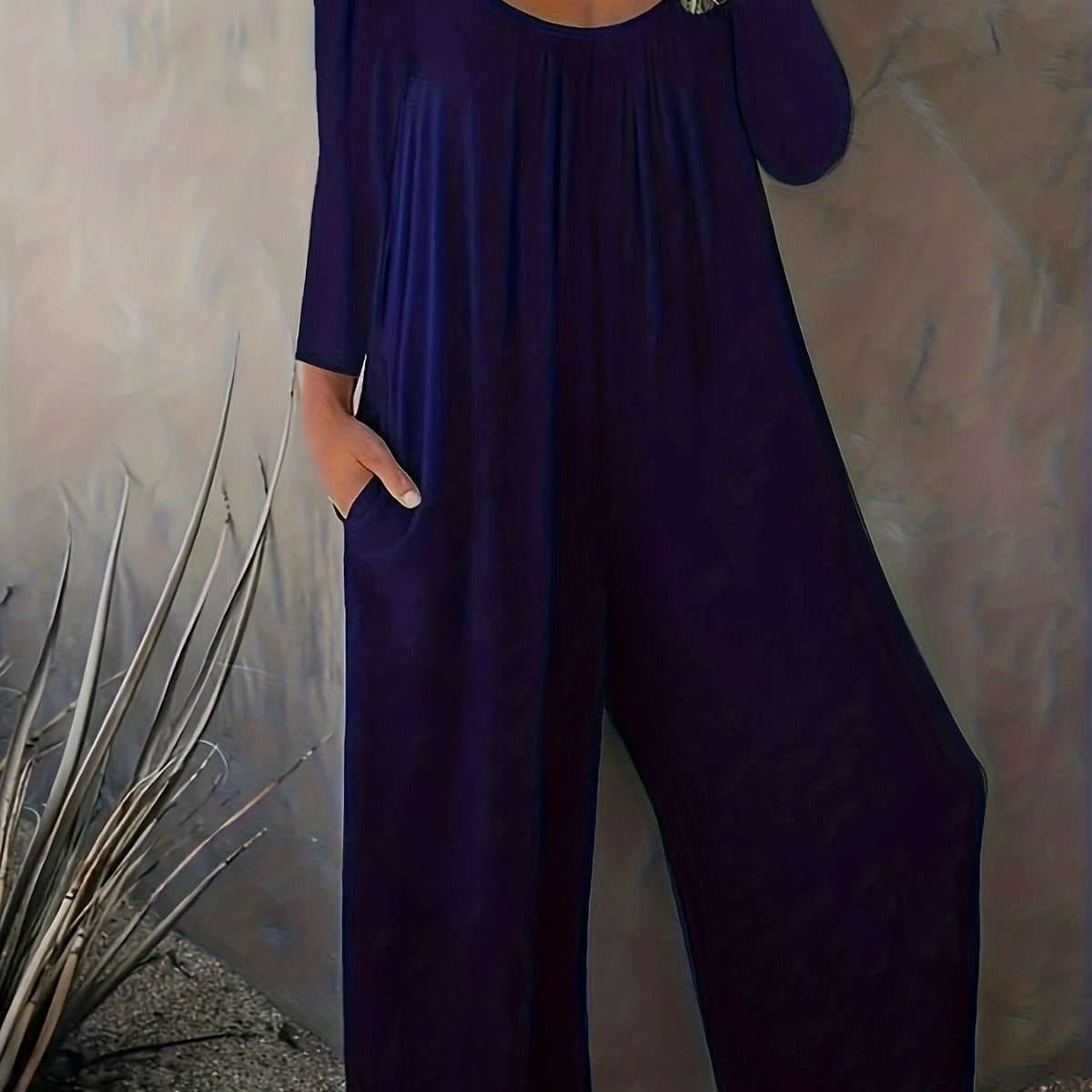 Women's Loose Casual Long Sleeves Jumpsuit