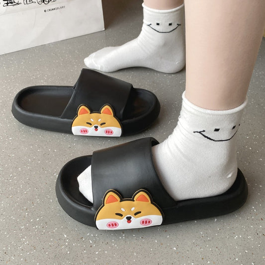 Bathroom Antiskid Cartoon Men Wearing Sandals And Slippers