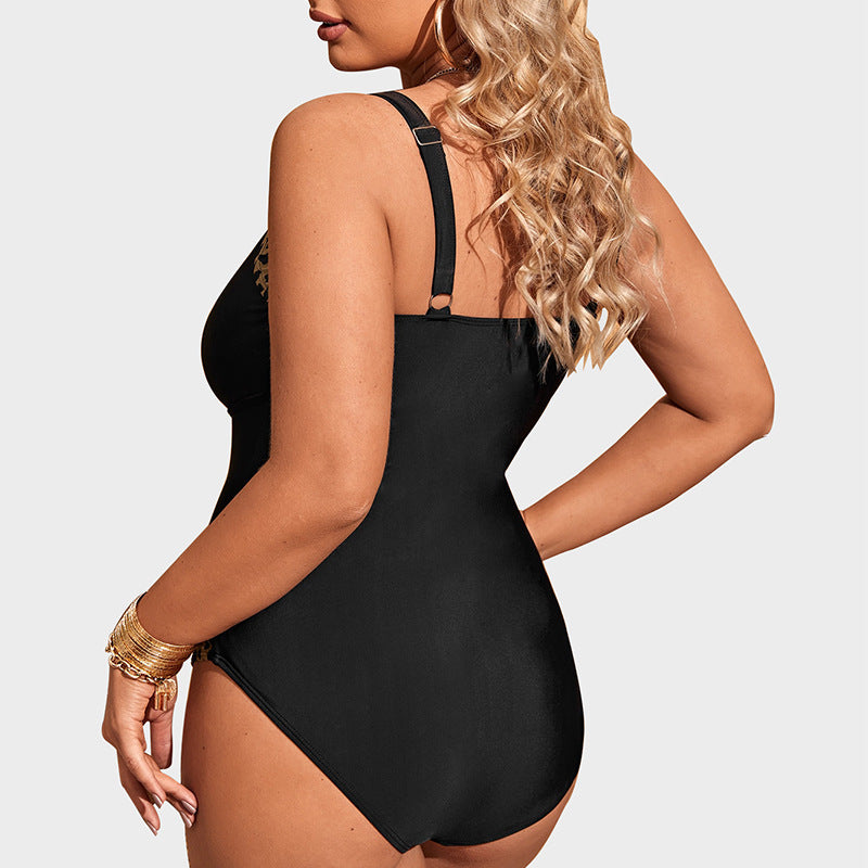 Women's All-match Casual Leopard Print Stitching Jumpsuit
