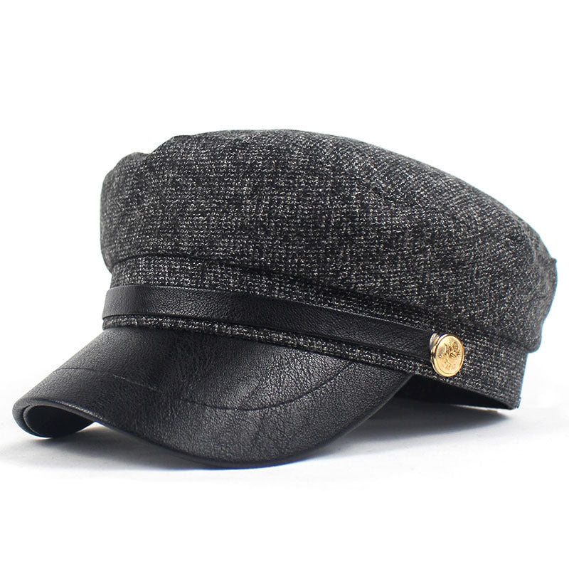 British Style Ladies Flat Top Retro Casual Brim Hat