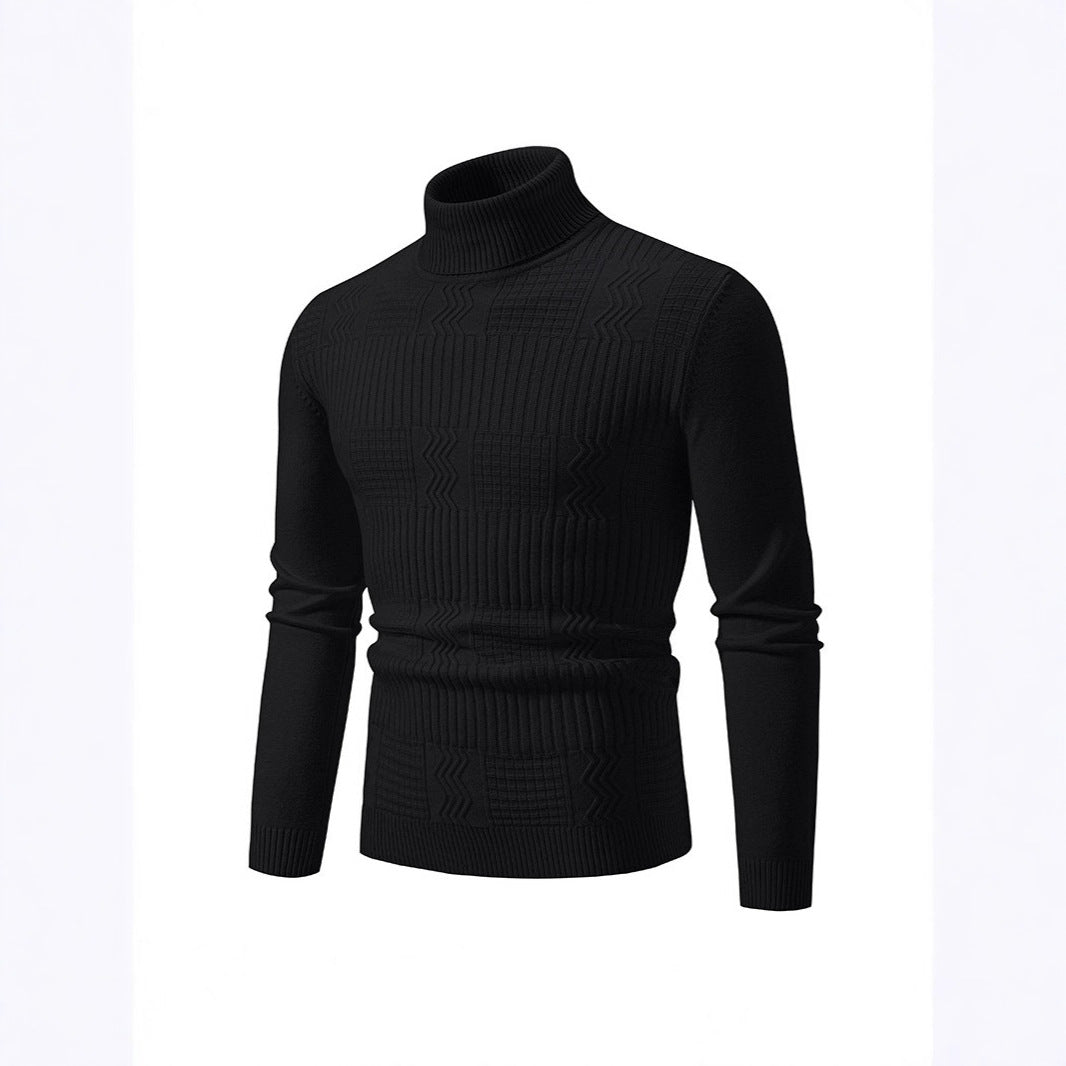 Mens Fashionable Jacquard Pullover In Solid Color For Warmth