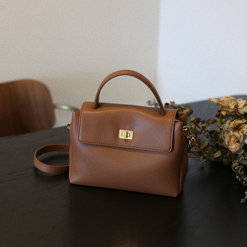 Blød pendlertaske i okselæder Bærbar skuldertaske Enkel stor kapacitet Crossbody-taske til kvinder
