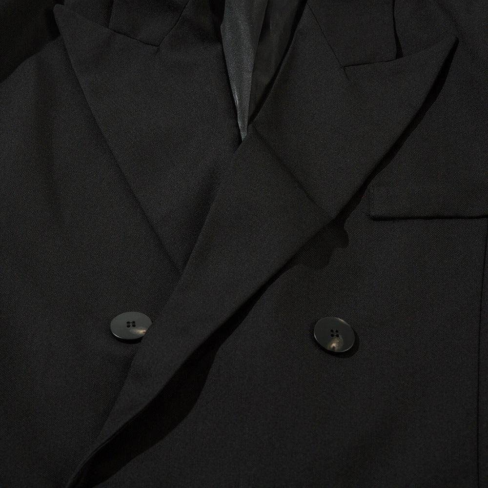 Solid Color Loose Suit Jag In The Midde Of Back Spring And Autumn