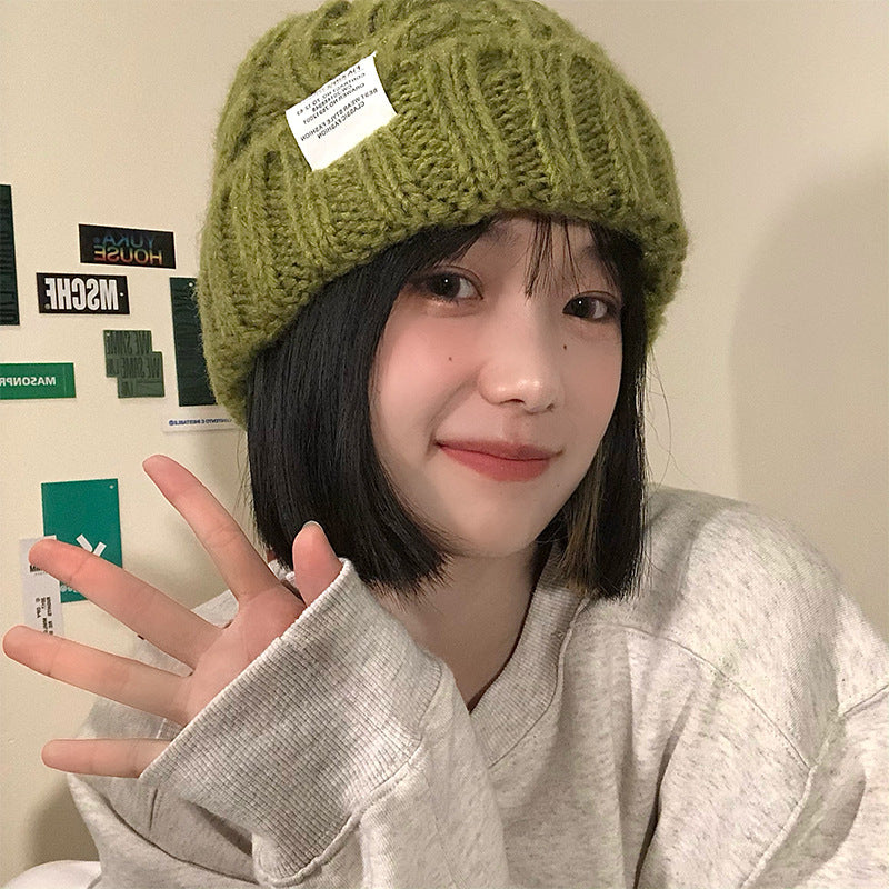 Women's Versatile Solid Color Loose Woolen Hat