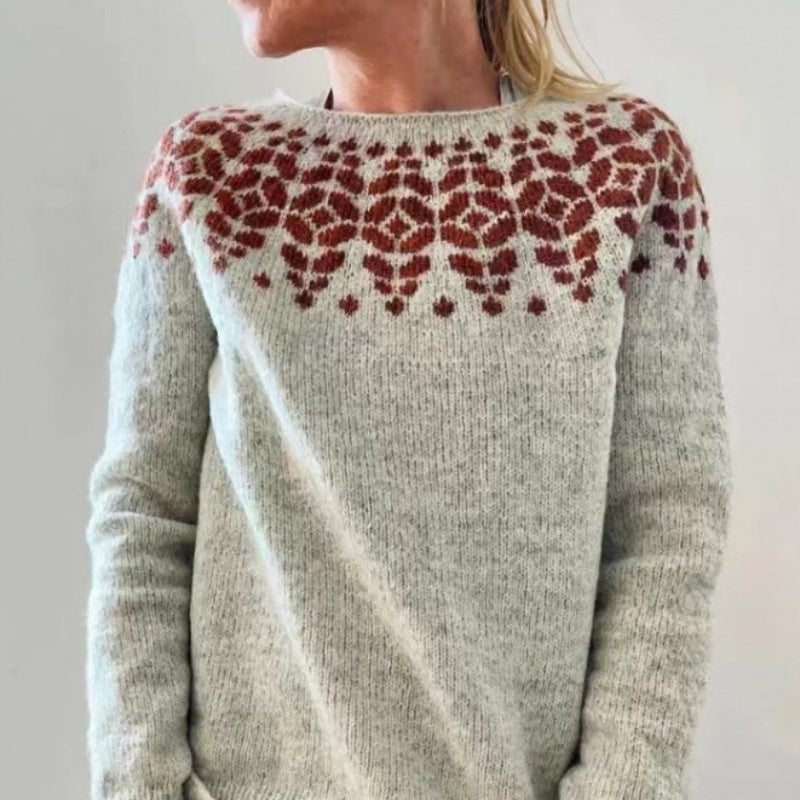 Round Neck Loose Multicolor Pullover Sweater