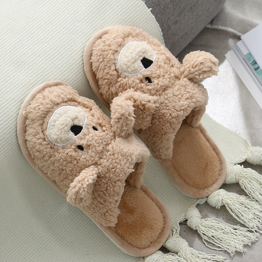 Winter Plush Slippers Home Cute Bear Keeps Warm