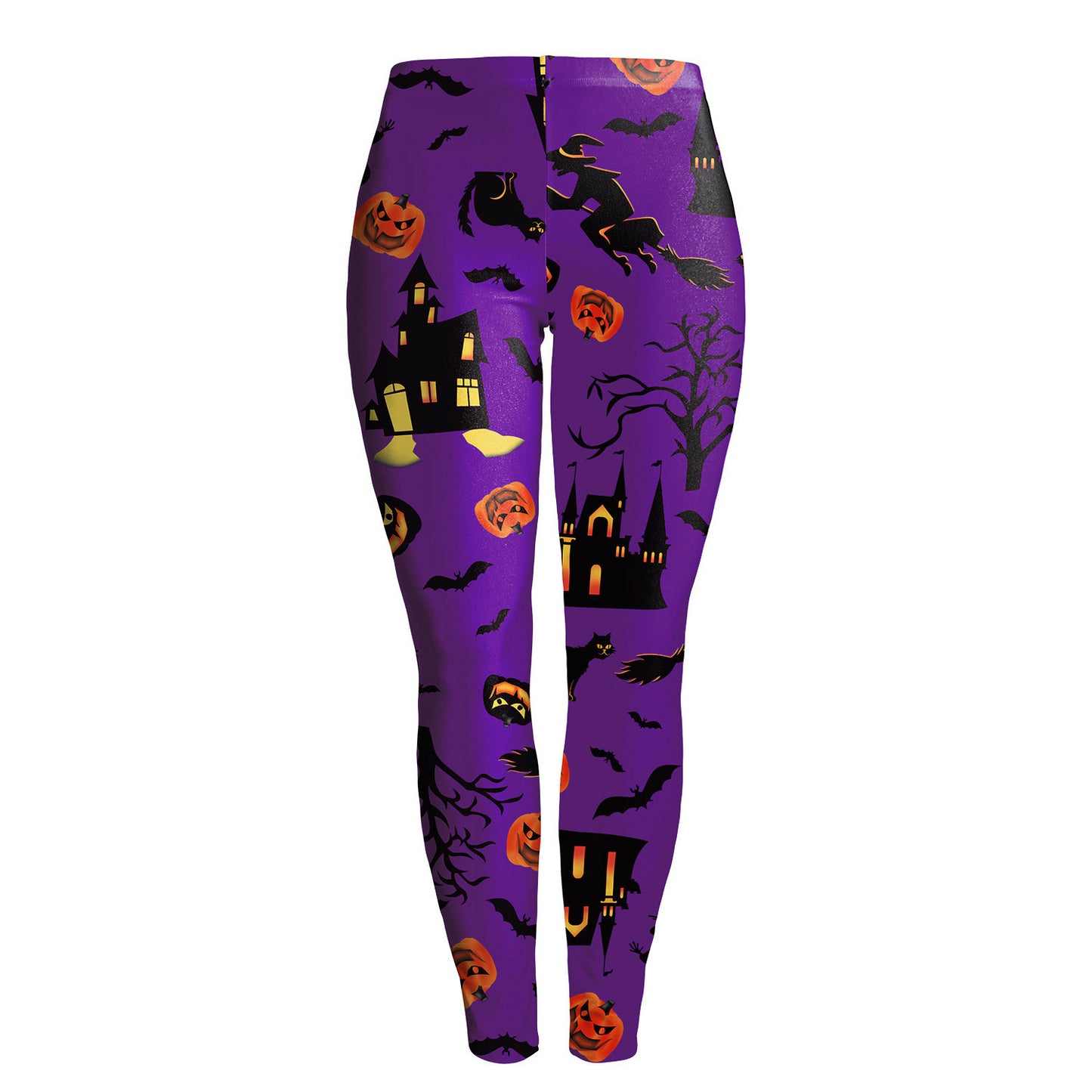 European And American Print Pencil Pants Female Personality Creative Pumpkin