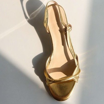 Gold Medium Heel Vintage Sandals