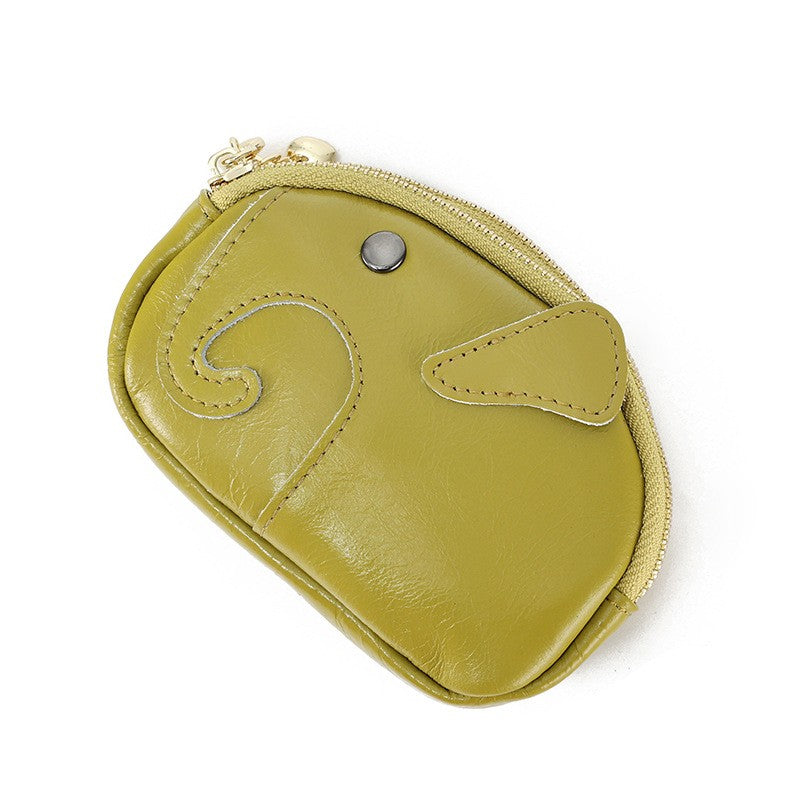 Wallet With Keychain Genuine Leather Multifunctional Coin Card Holder