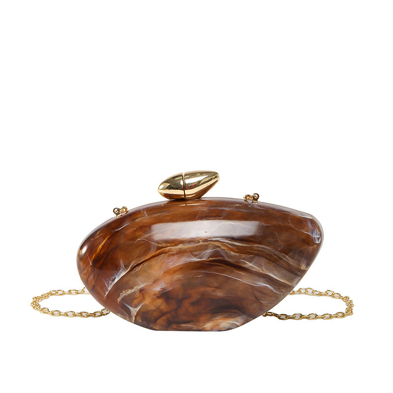 Oval Shell Goose Egg Acrylic Fashion Evening Bag Chain Shoulder Women's