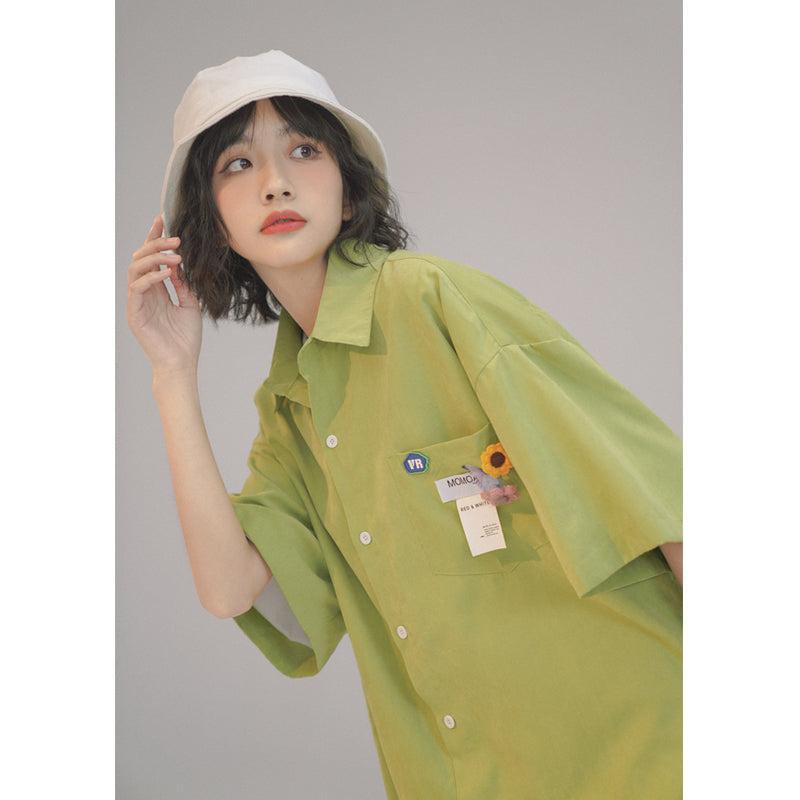 Women's Summer Letter Printed Short Sleeved Shirt