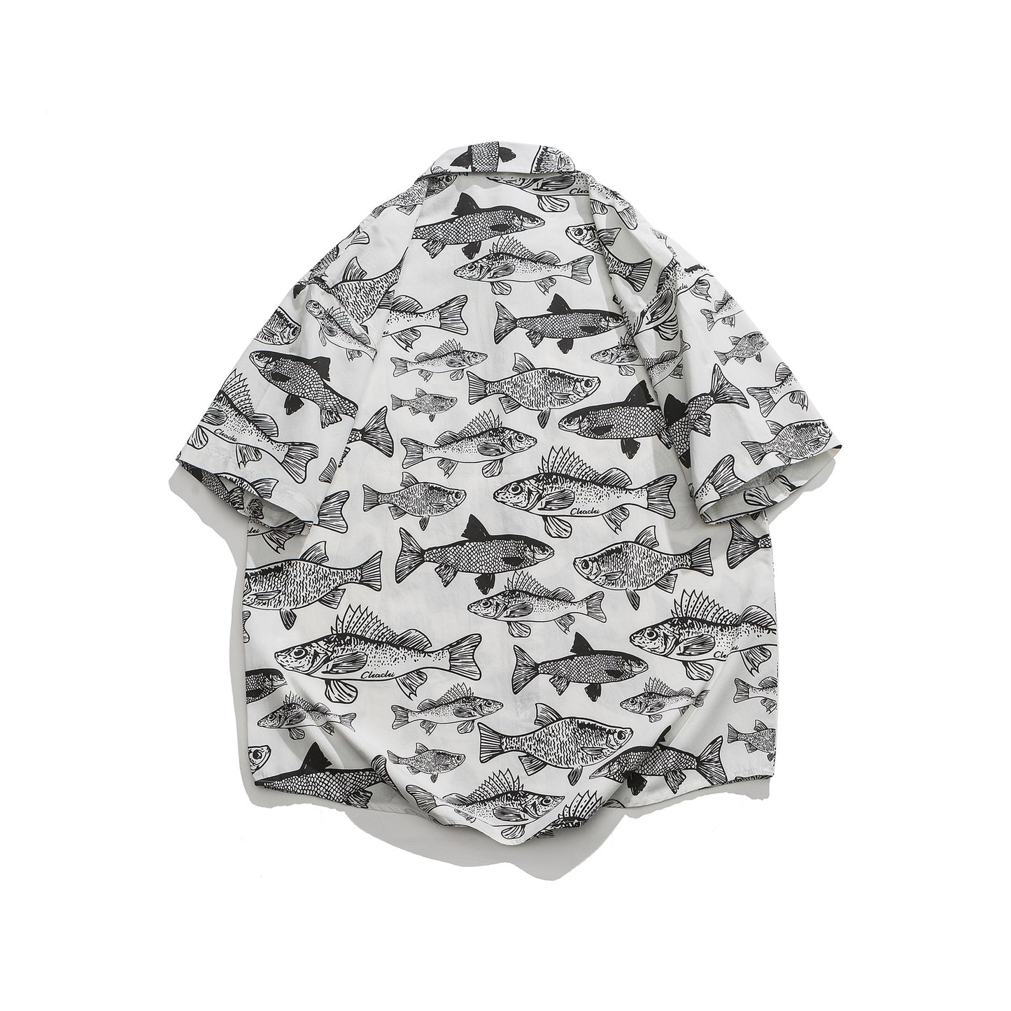 Summer New Print Short Sleeve Shirt Men's Loose