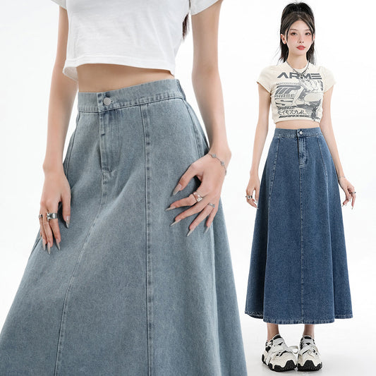 Elegance Retro Denim Skirt For Women