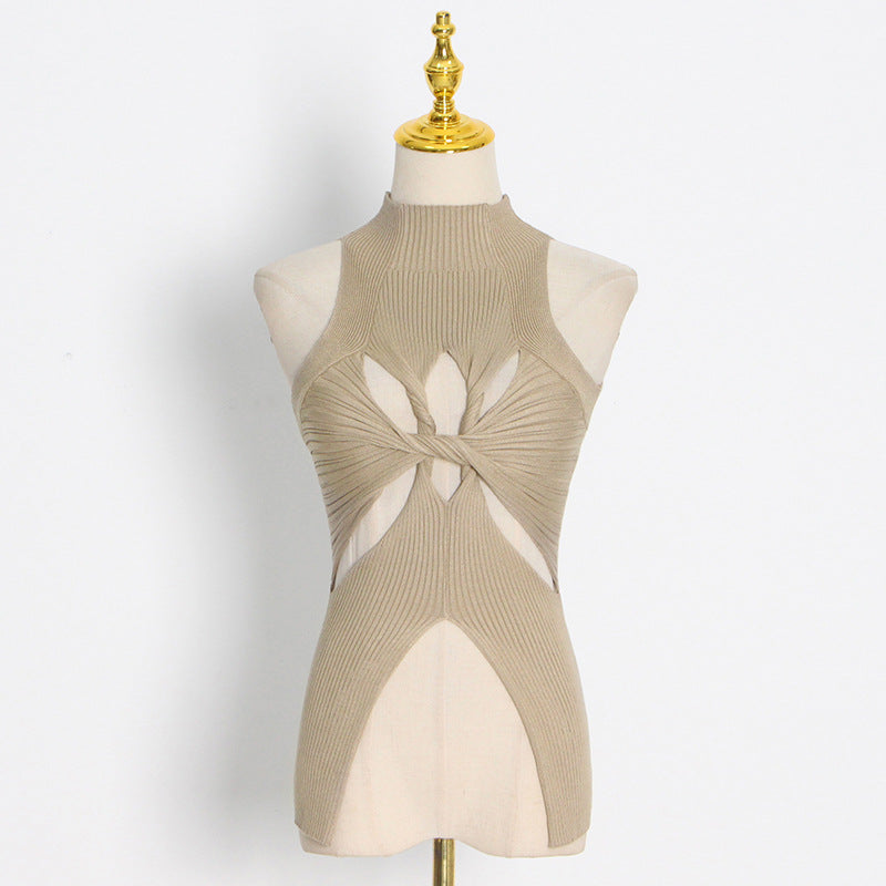 Irregular Versatile Slim Knitted Vest Women's Tide