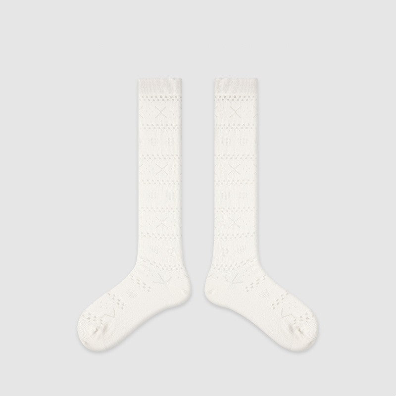 Women's Socks Spring And Summer Black Flowers