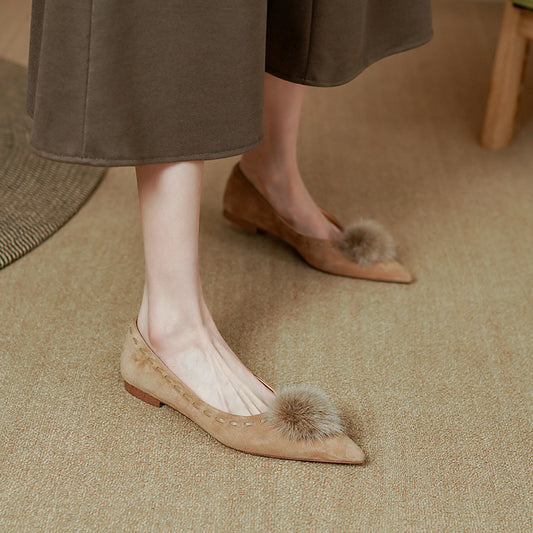 Women's Elegant Leather Pointed Toe Pump Shoes